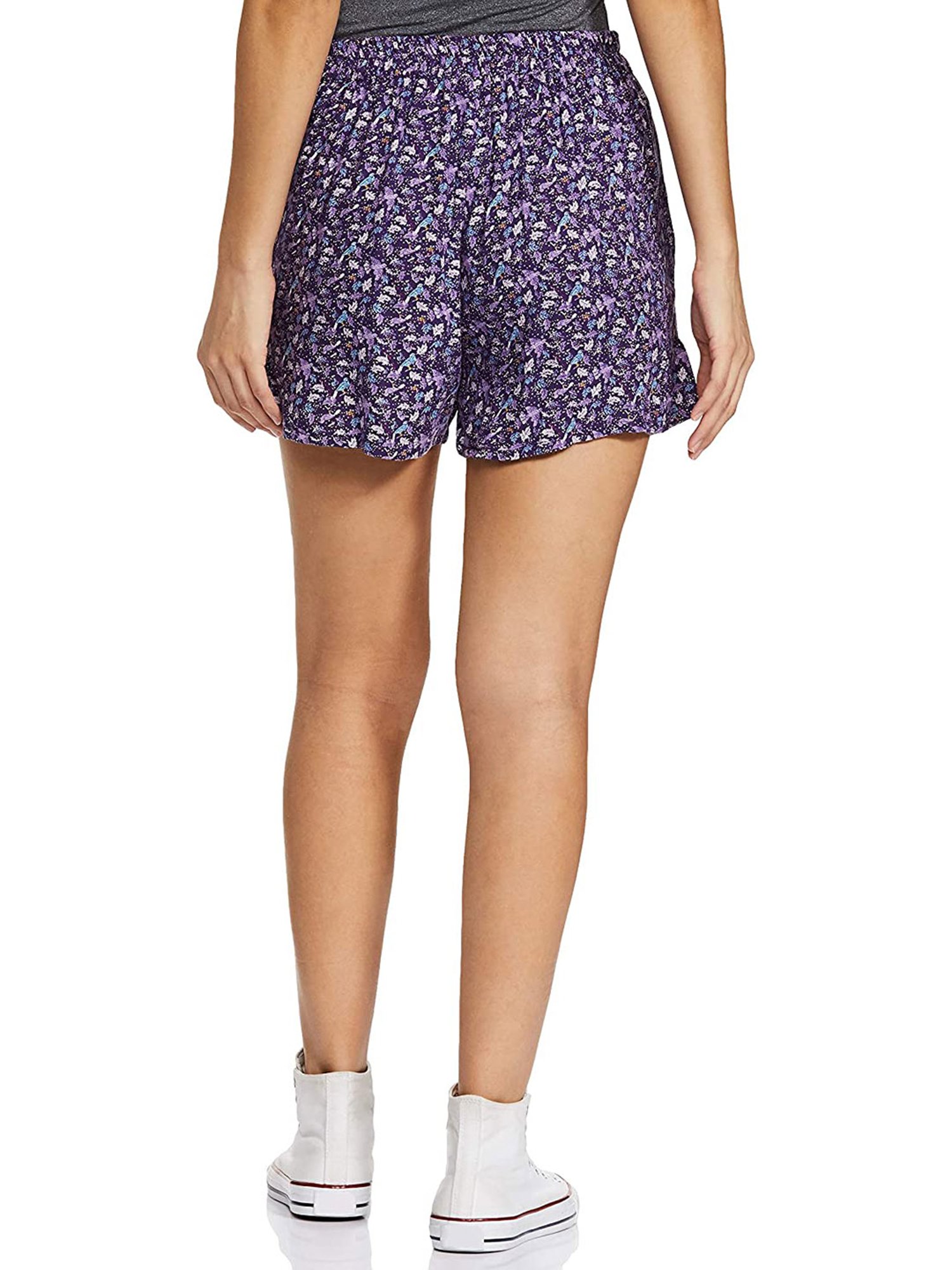 Sera Purple Printed Shorts