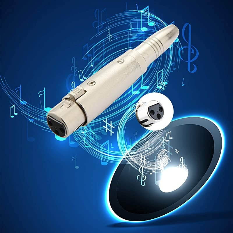 XLR 3pin Female to 14 inch 635mm Female Socket Audio Adapter Gender Changer Connector Silver 1 Pack