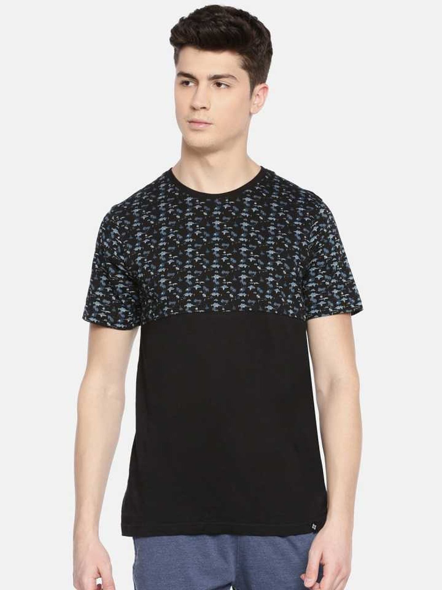 Dollar Black Regular Fit Printed T-Shirt