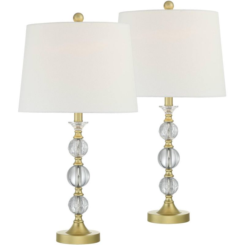 360 Lighting Solange Gold and Stacked Crystal Table Lamps Set of 2
