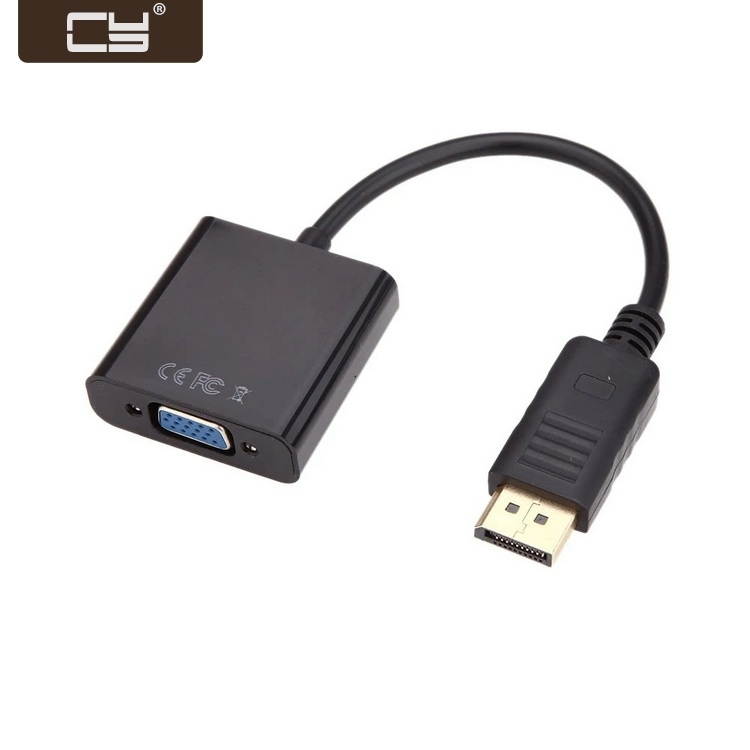 CY DP DisplayPort Display Port Source to VGA Female Sink Monitor Projector Cable Support ATI Eyefinity Black DP-007