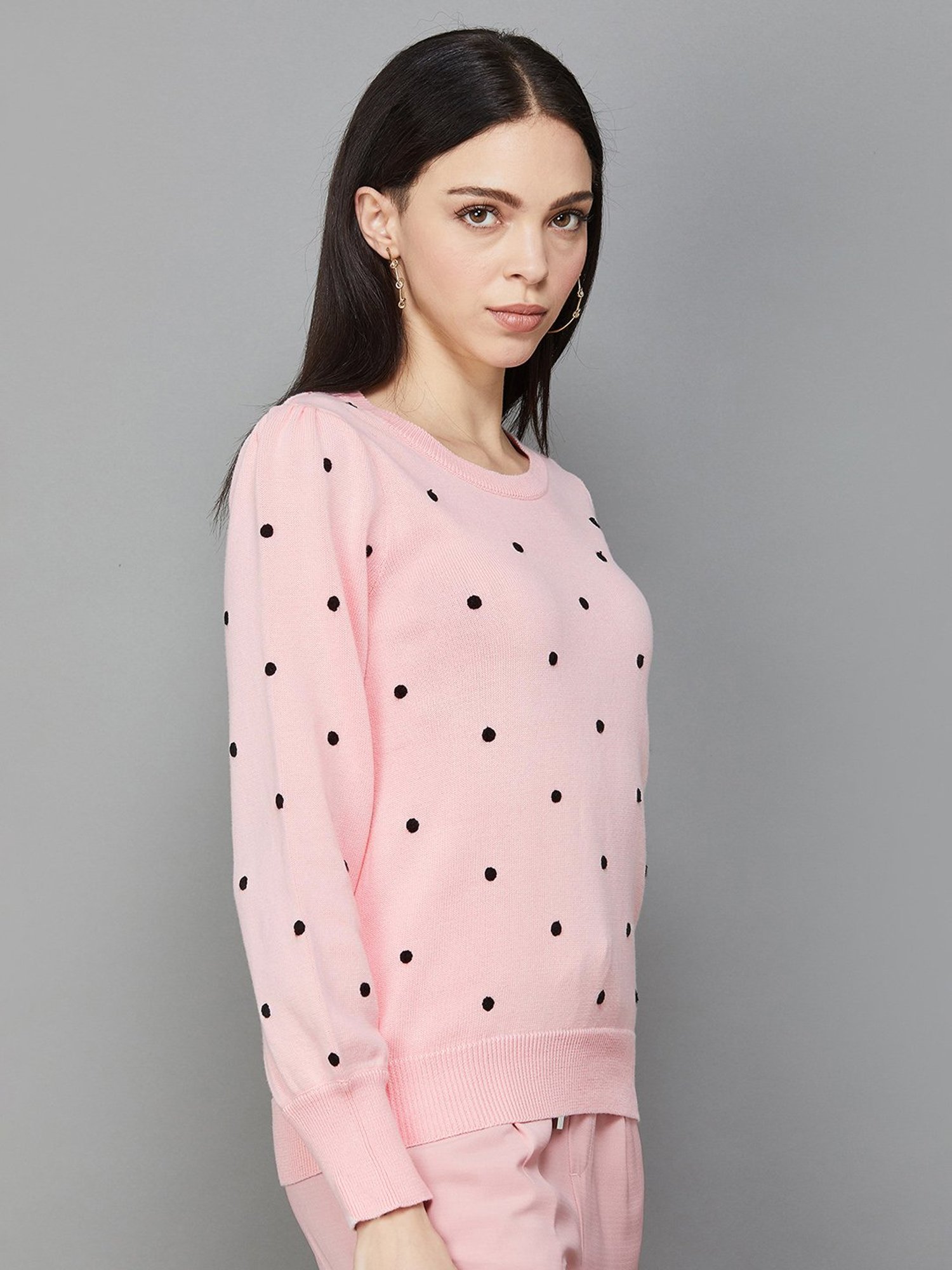 Code by Lifestyle Pink Cotton Embroidered Sweater