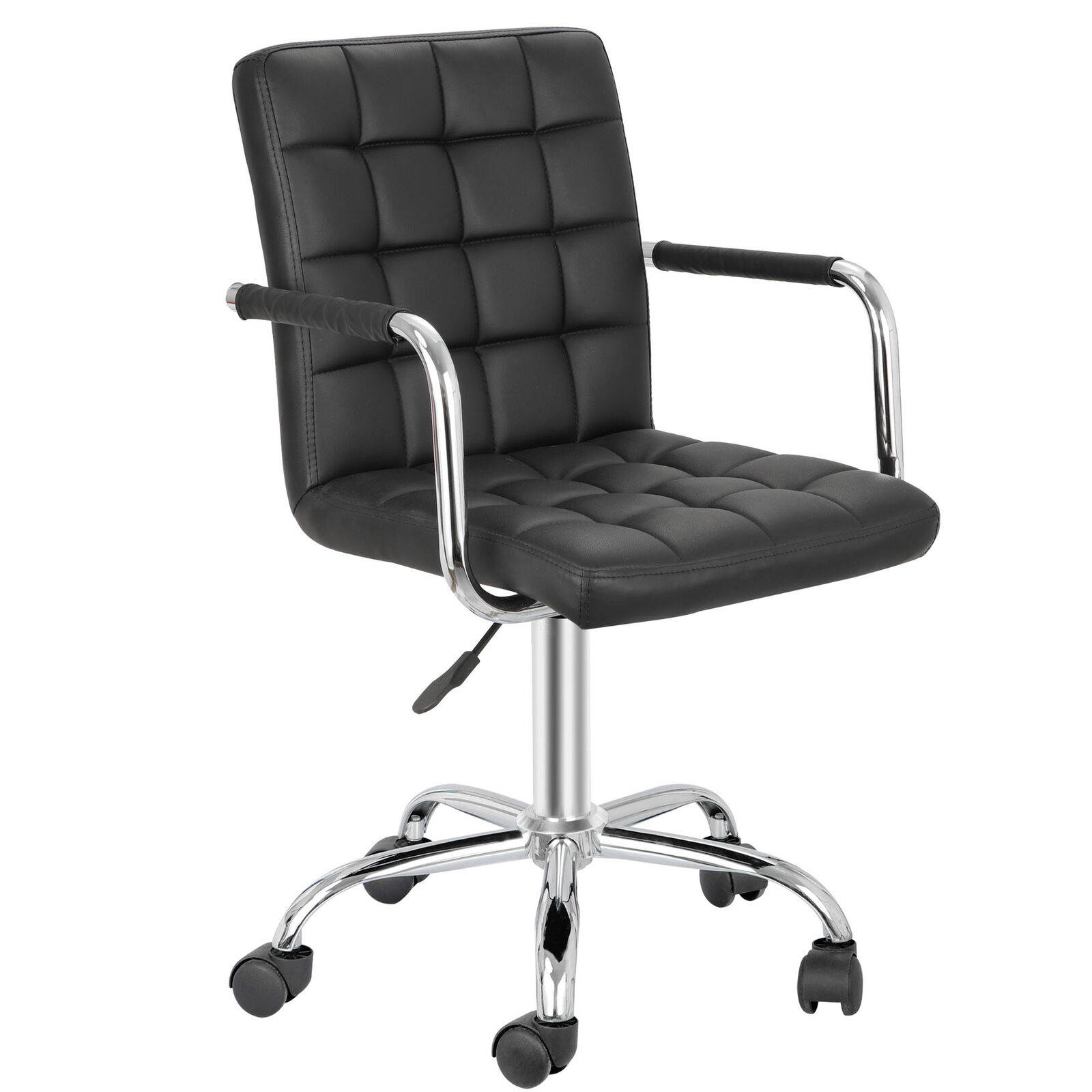 Modern Midback Armrests Office Chair Desk Office Chair with Wheels Swivel Chair Adjustable Height