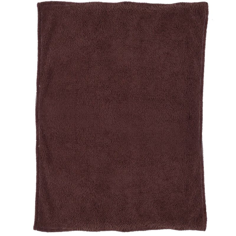 Brown Solid Fleece Sherpa Backed Throw (50"X60") - Yorkshire Home