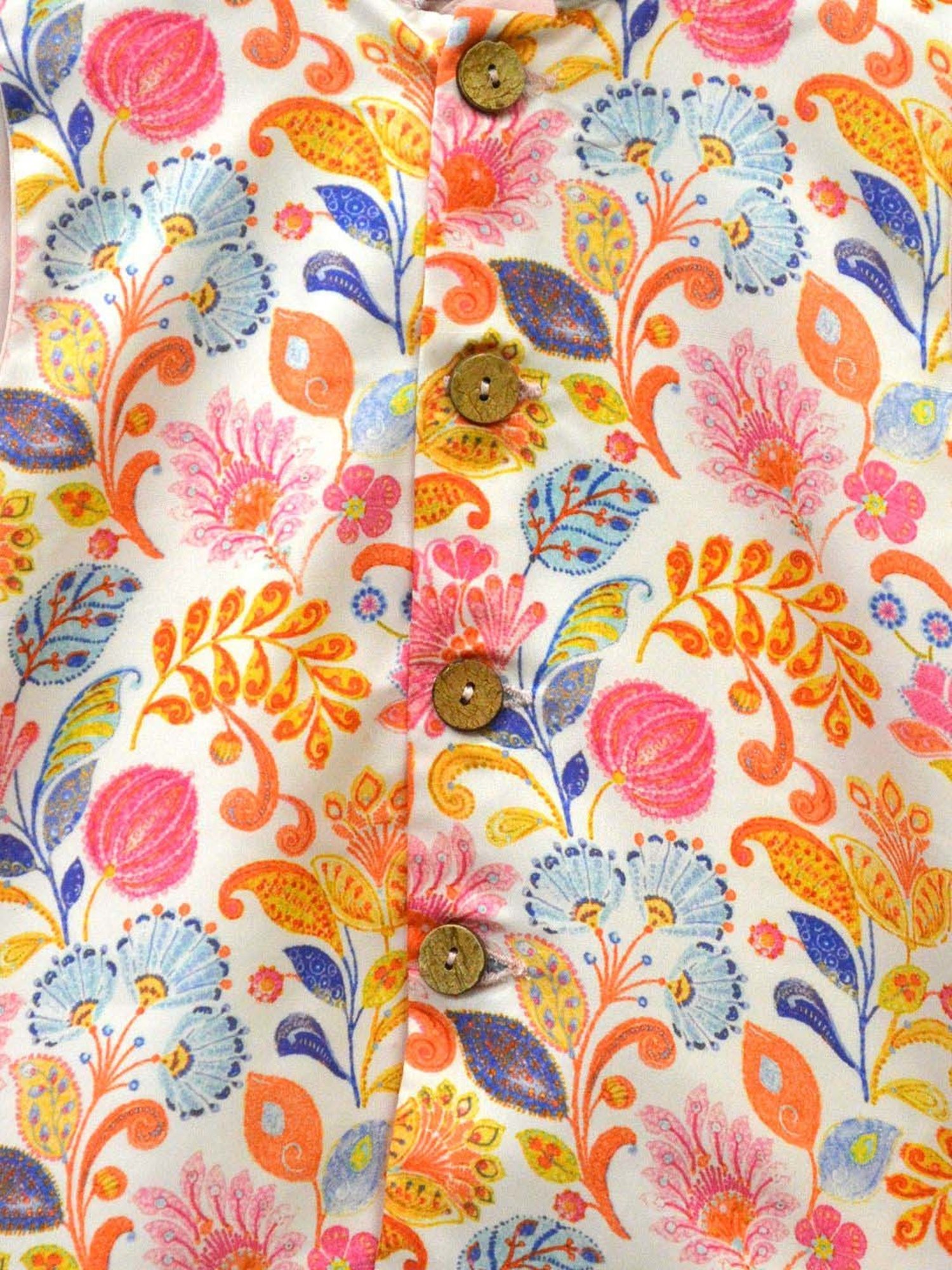 A.T.U.N. Boys Soft Pink Printed Full Sleeves Kurta Set