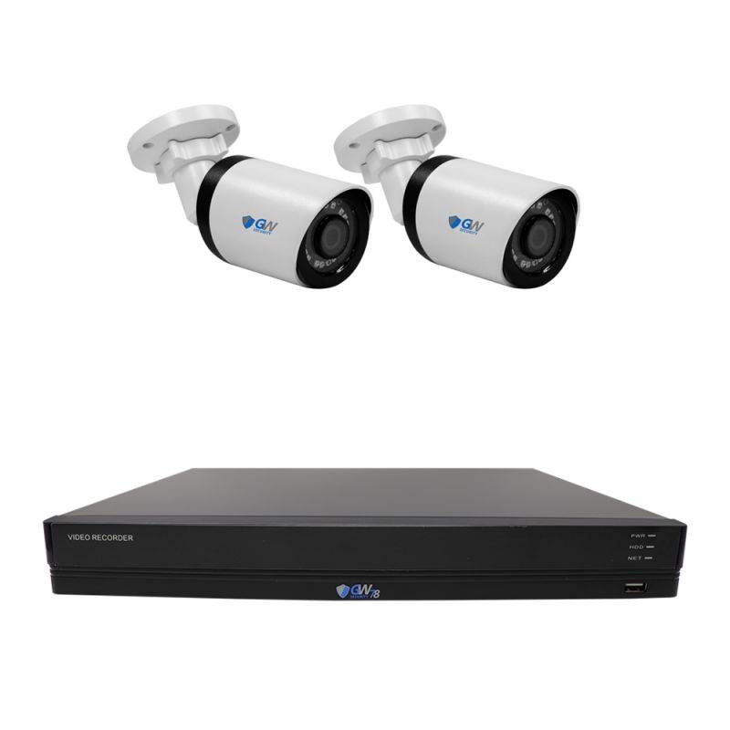 GW Security 8 Channel 4K H.265+ CCTV DVR Security System with (2) x HD 8MP 2160P Waterproof 4K Bullet Security Cameras, 100ft Night Vision, 1TB Hard Drive, Smart Motion Detection, Plug & Play