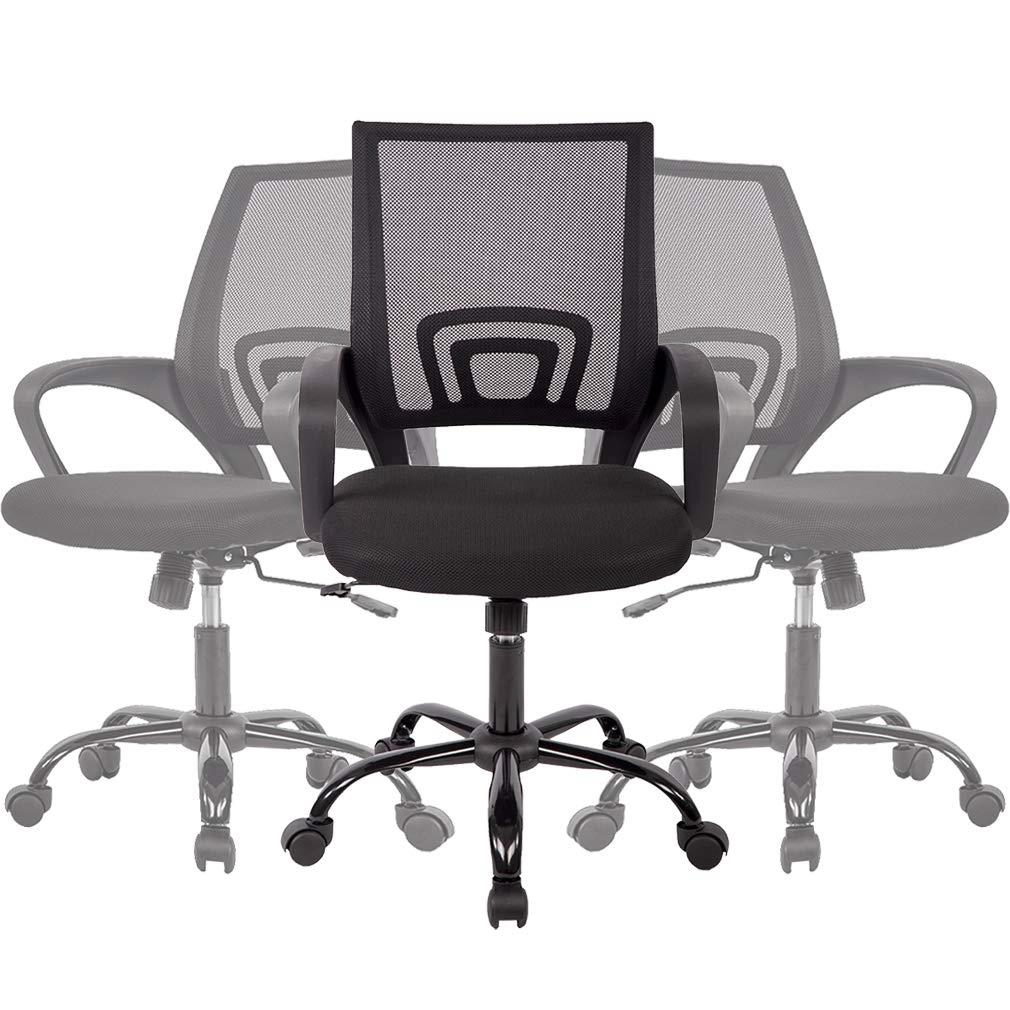 3PC Ergonomic Mesh Office Desk Midback Task Chair w/Metal Base