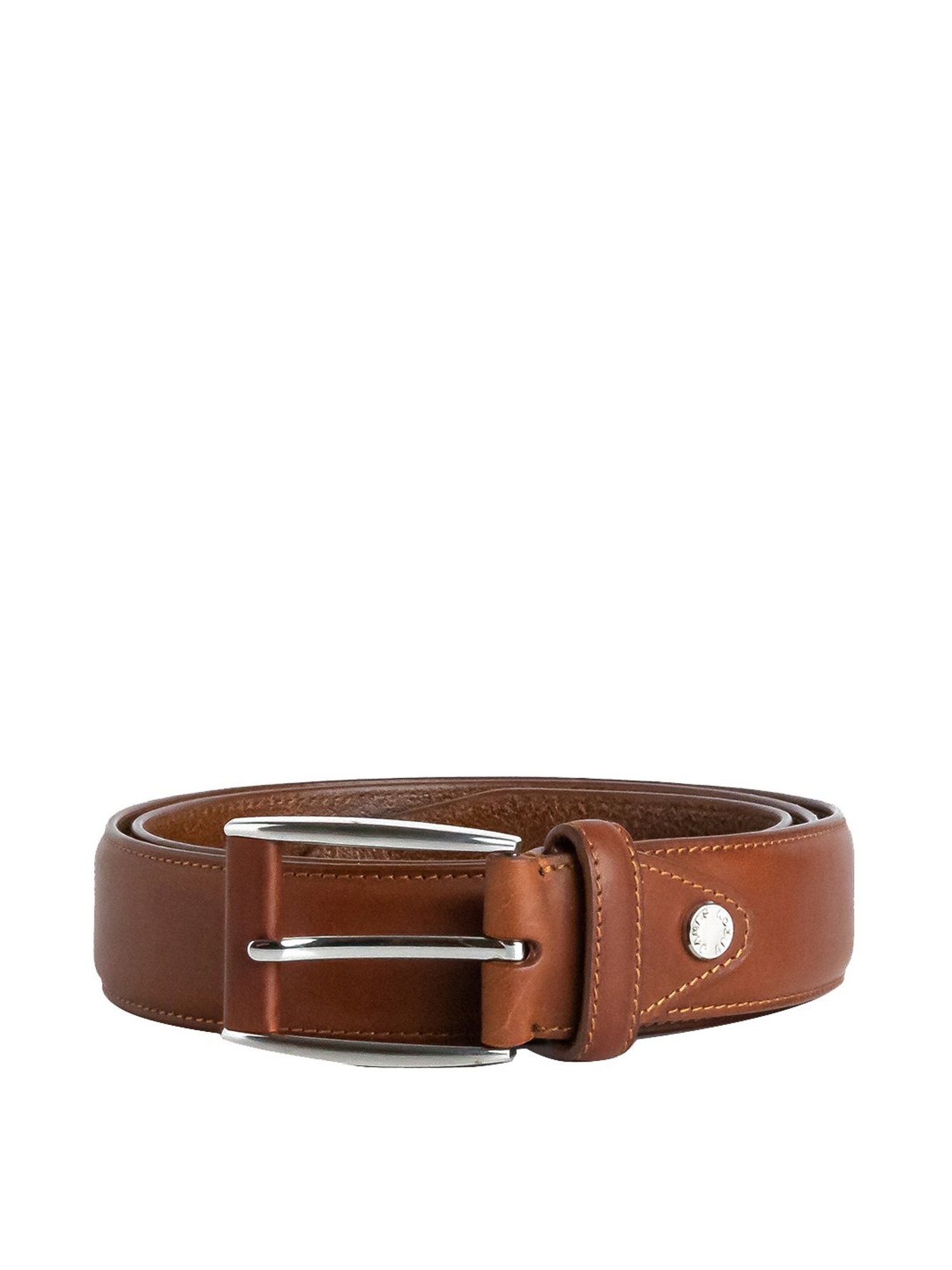 James Aston Brown Leather Waist Belt for Men