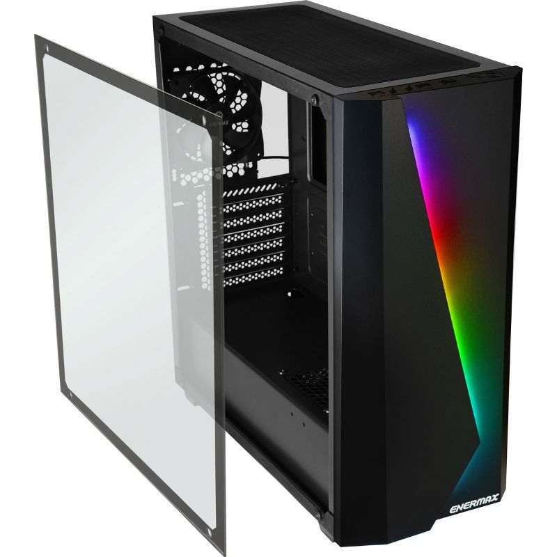 Enermax MAKASHI ECA-MK50-BB-ARGB Computer Case with RGB Fans - Mid-tower - SPCC - 6 x Bay - 1 x 4.72" x Fan(s) Installed - 0