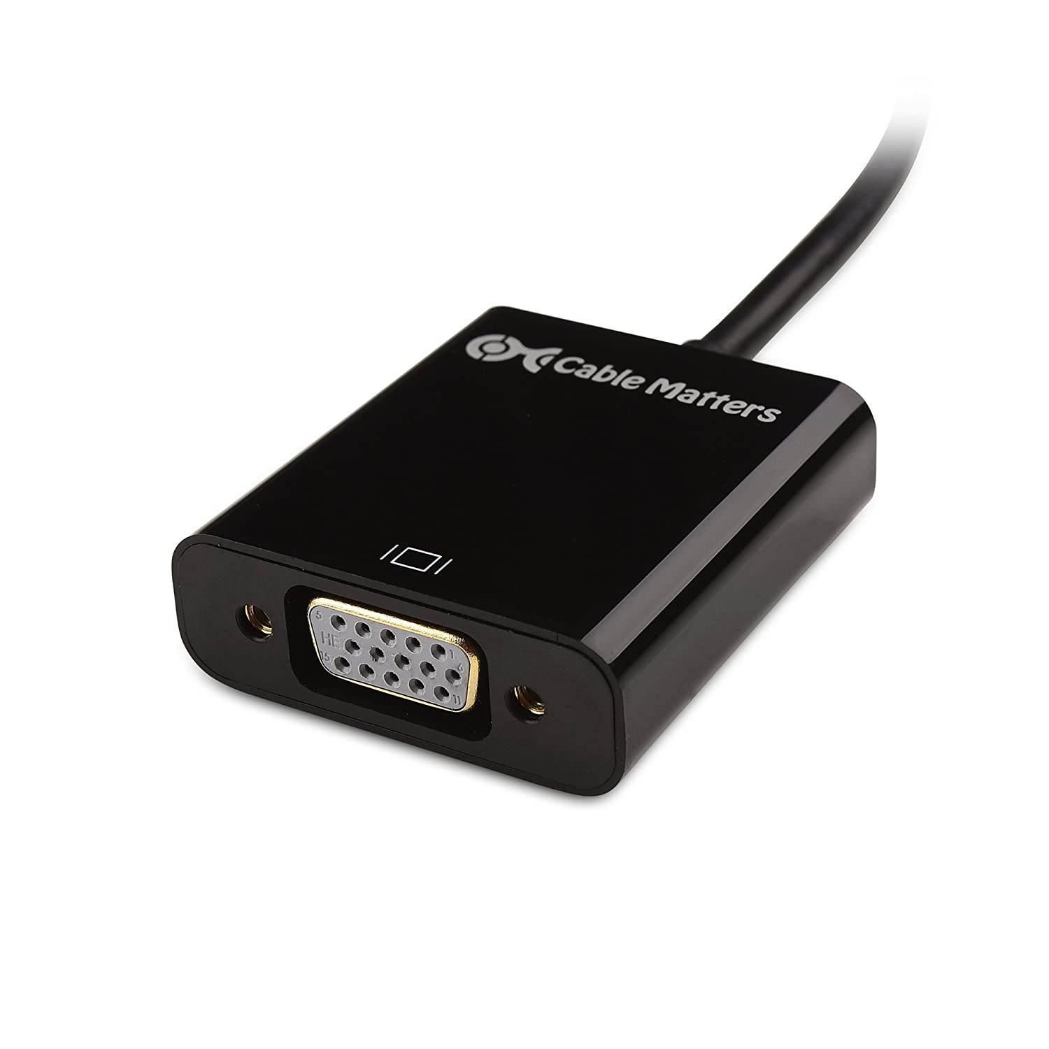 Cable Matters HDMI to VGA Adapter with 3.5mm Aux Audio Port (HDMI to VGA Converter) in Black