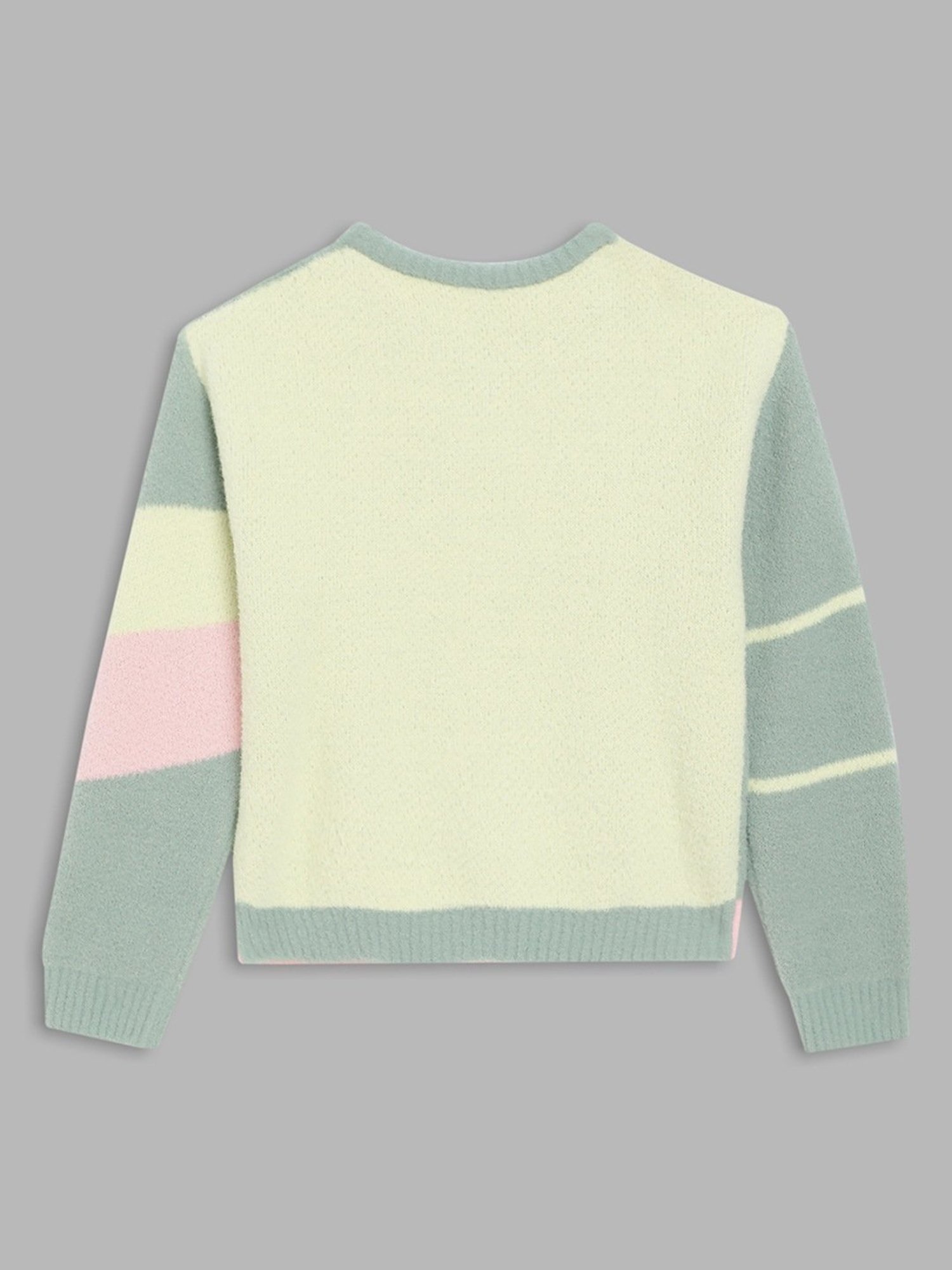 Elle Kids Multicolor Color Block Full Sleeves Sweater