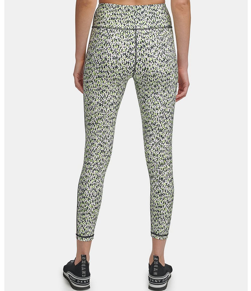 DKNY Sport Confetti Print High Waist 7/8 Pull-On Leggings