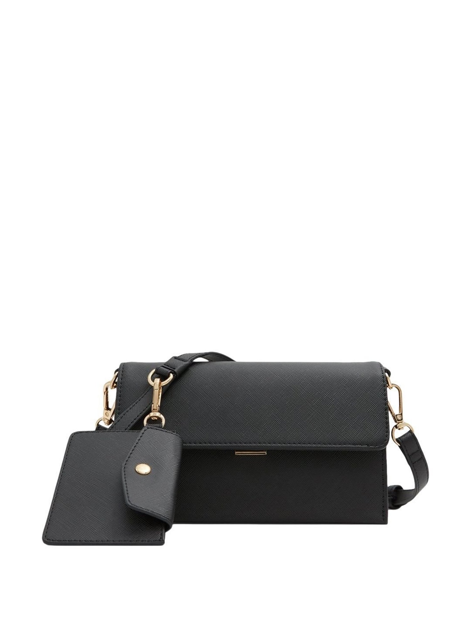 Call It Spring Black Solid Small Sling Handbag