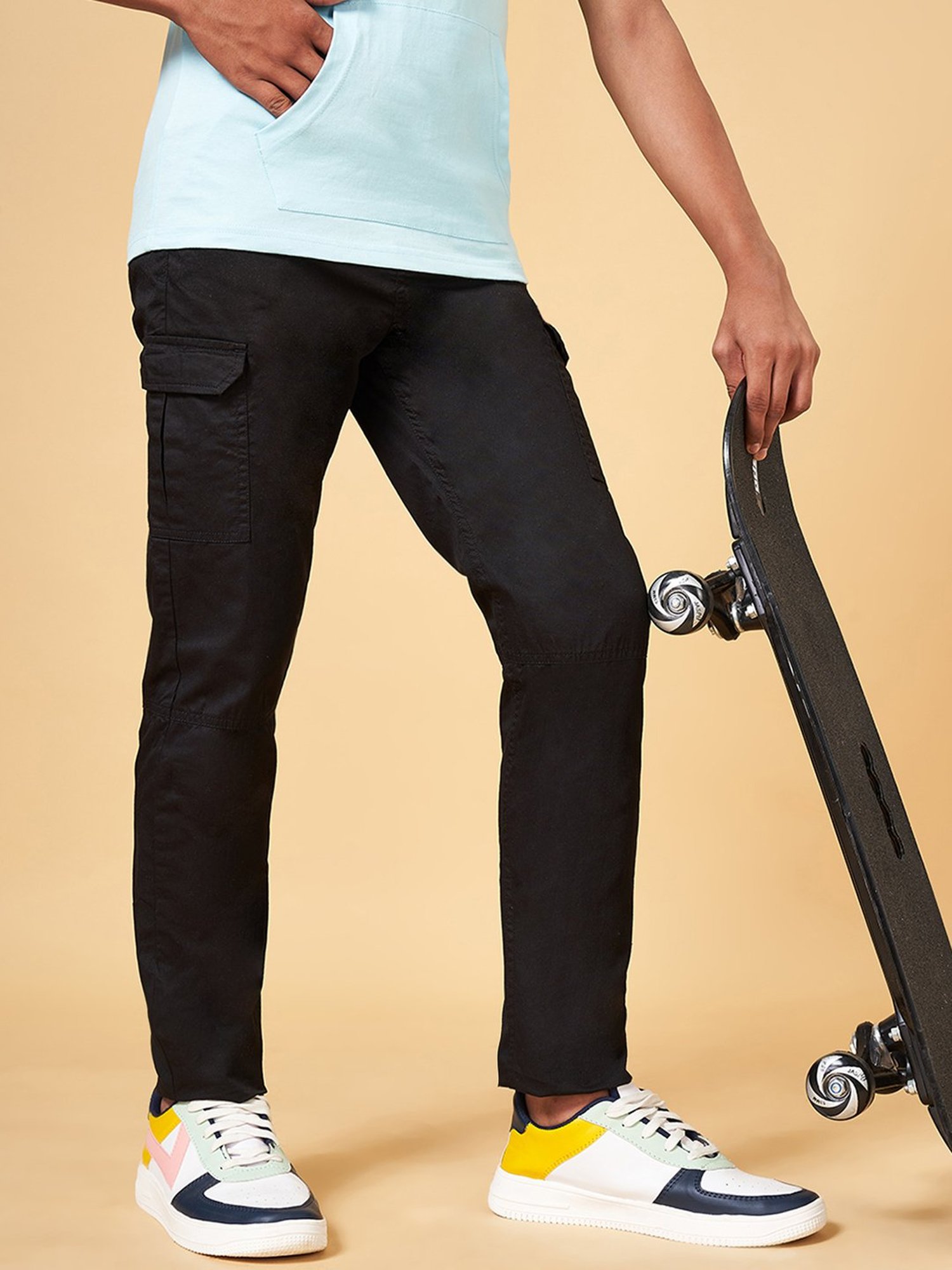 Coolsters by Pantaloons Boys Black Solid Cargo