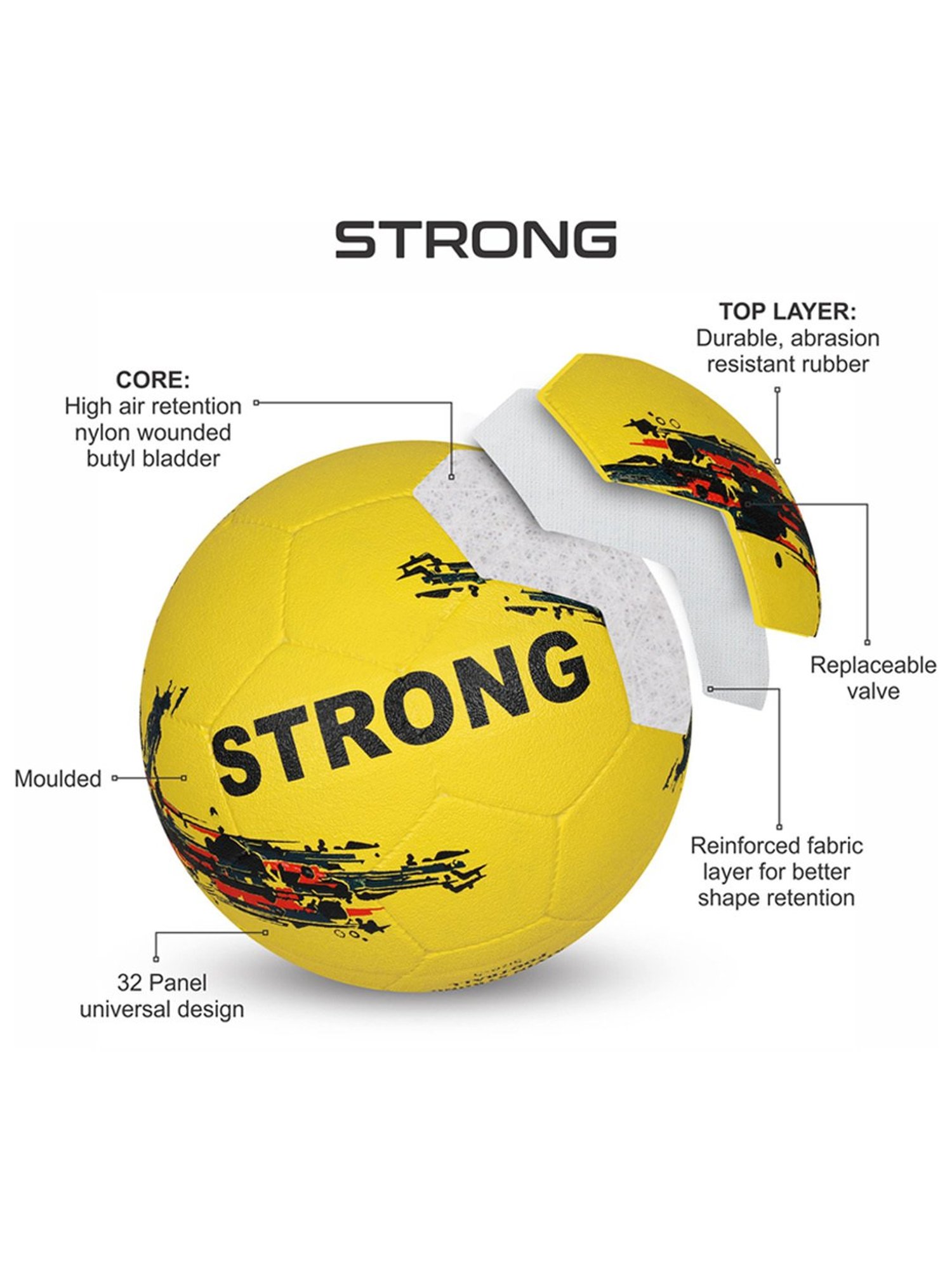 AIVIN Strong Moulded Football (Yellow) Size - 5