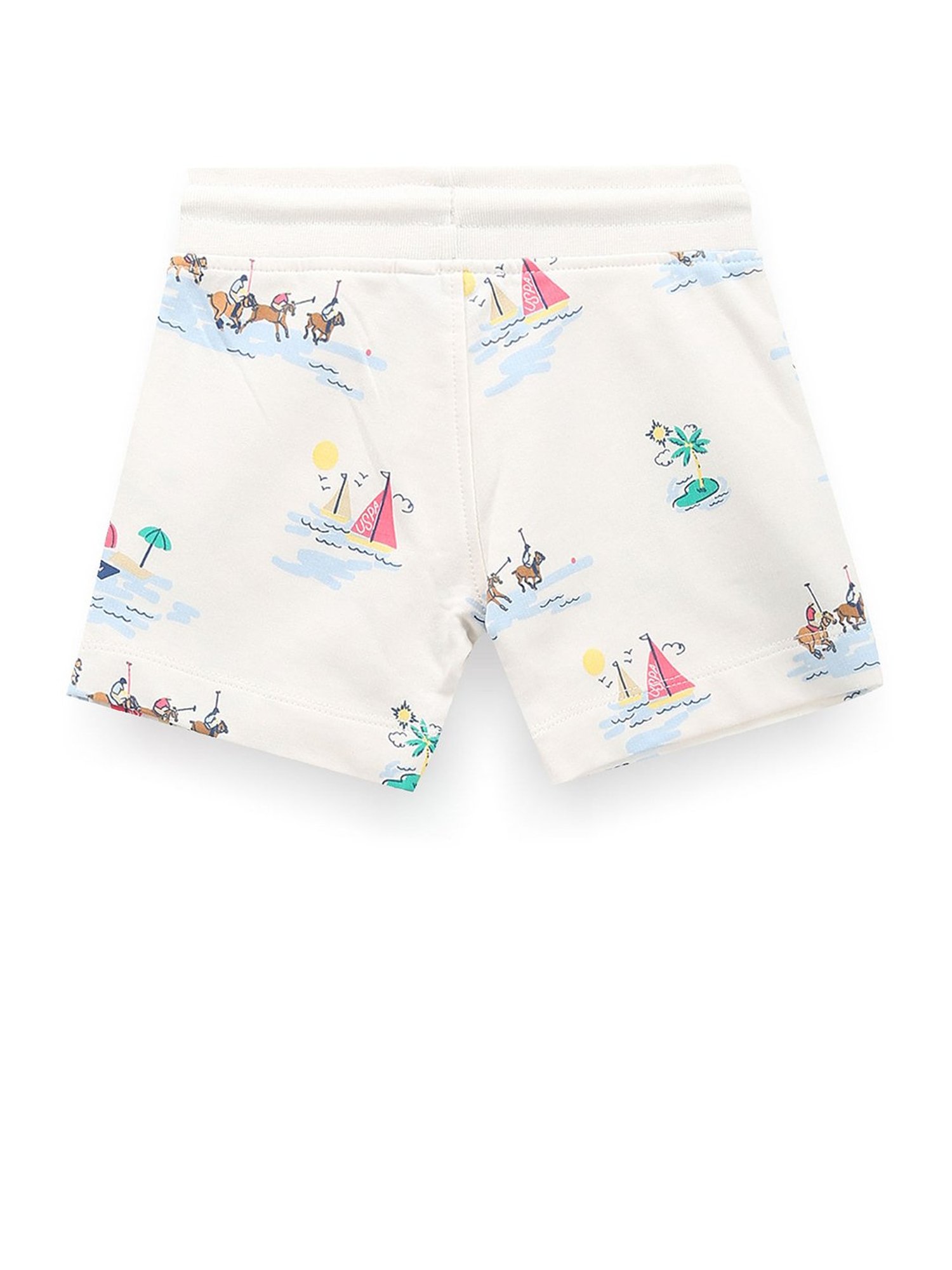 U.S. Polo Assn. Kids White Printed Shorts