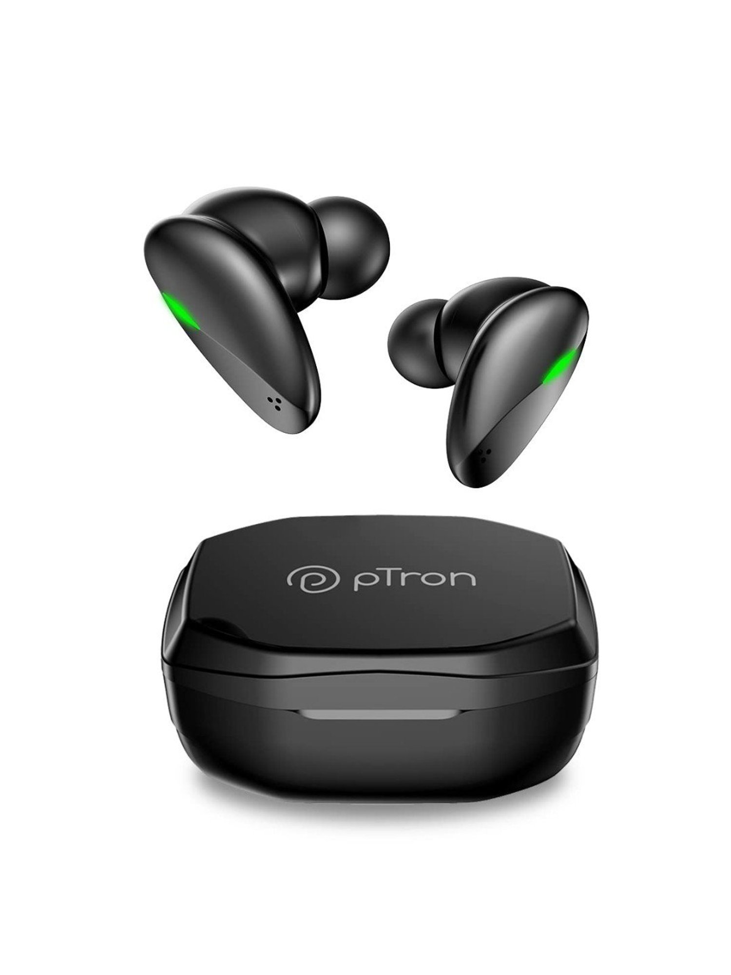 PTron Bassbuds B21 Bluetooth 5.2 Truly Wireless in Ear Earbuds with Mic, 24 Hours Playtime (Black)