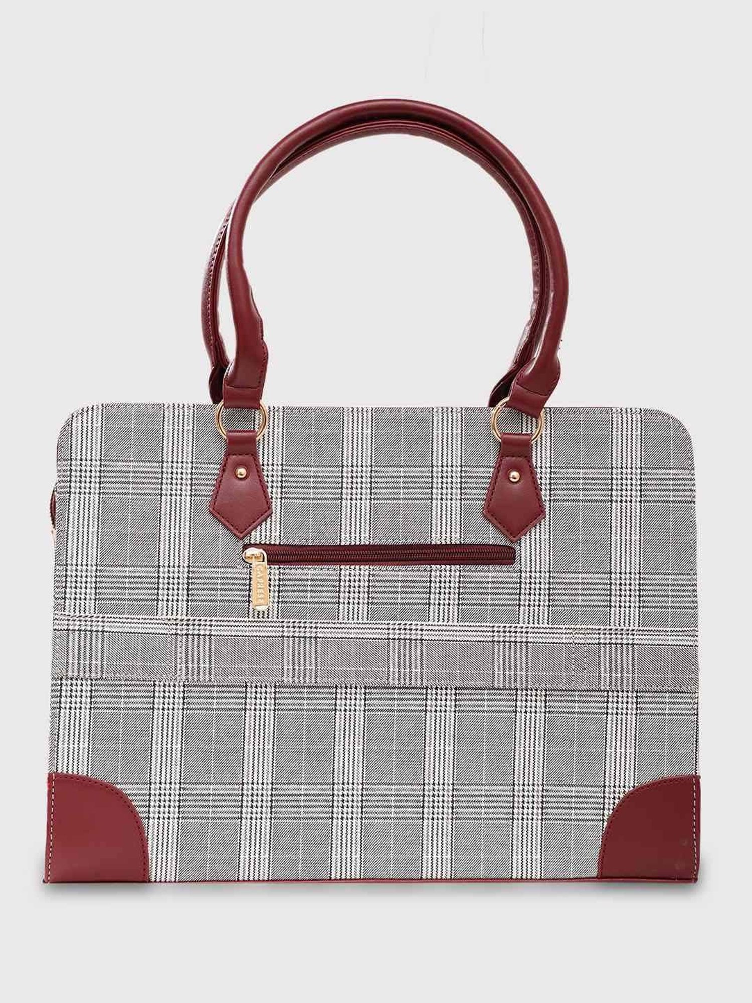 Caprese REMI Grey & Maroon Faux Leather Large Messenger Bag