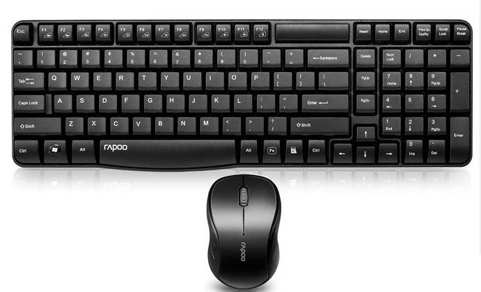 rapoo 1860 Portable 2.4G Wireless Keyboard And Mouse Set,Mute Fast And Compact And Durable Stability