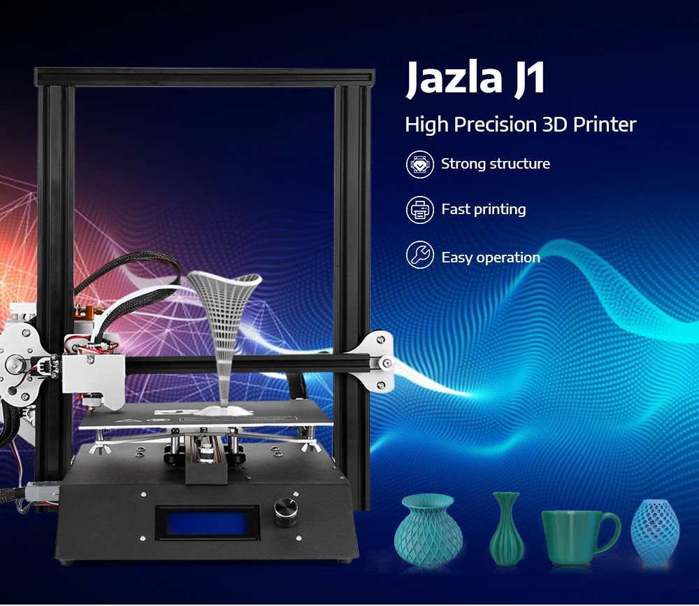 Jazla J1 High Precision 3D Printer DIY Kit Full Metal Frame LCD Display