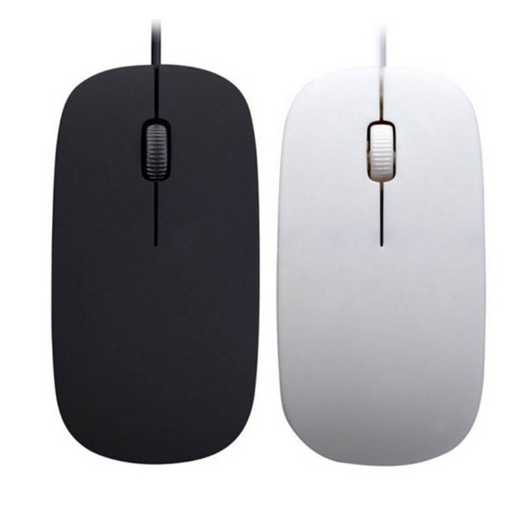 Ultra Thin Slim USB Optical Wired Mouse Mice for MAC Mackbook-Black