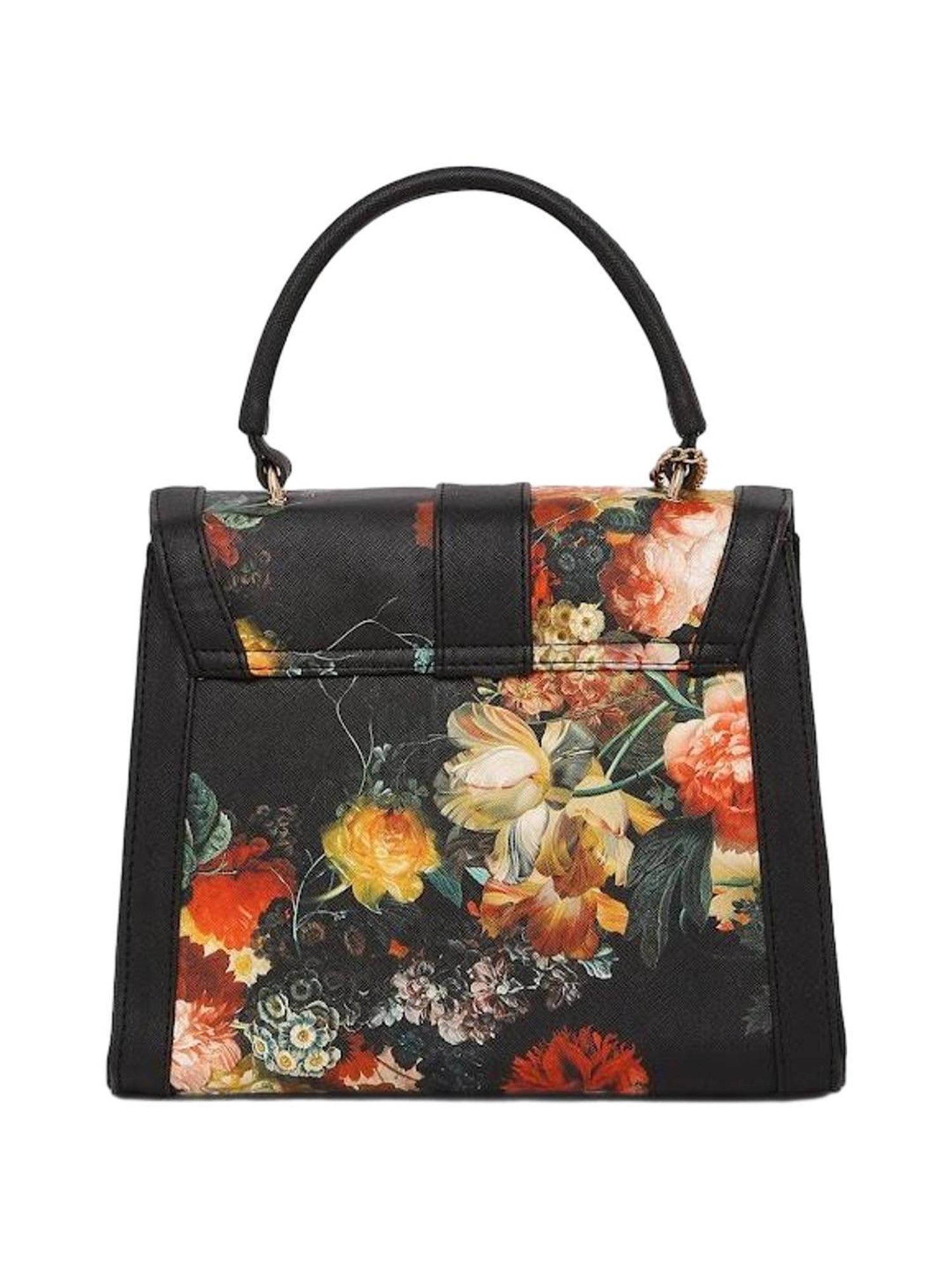 THE HOLISTIK Desirious Black Printed Medium Handbag