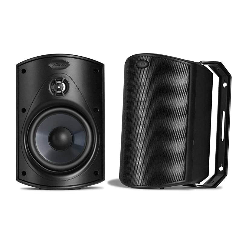 Atrium 4 Outdoor Speakers with Powerful Bass (Pair, Black) | All-Weather Durability & Audio PSW10 10" Powered Subwoofer - Featuring High Current Amp and Low-Pass Filter | Up to 100 Watts