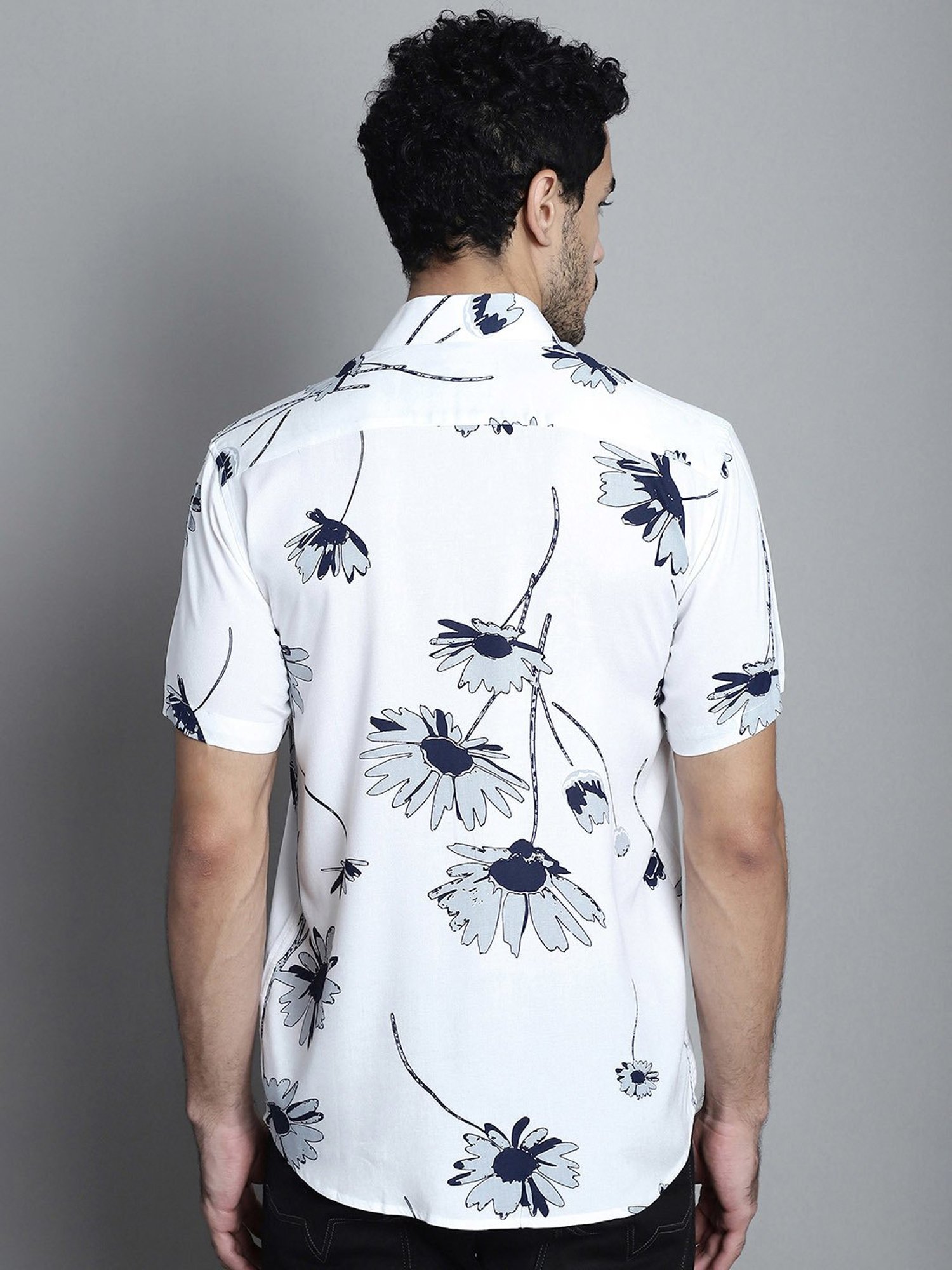 Jainish White Regular Fit Floral Print Shirt