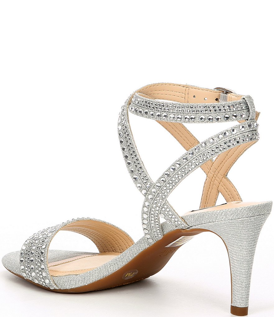 Alex Marie Parlyn Glitter Rhinestone Strappy Sandals