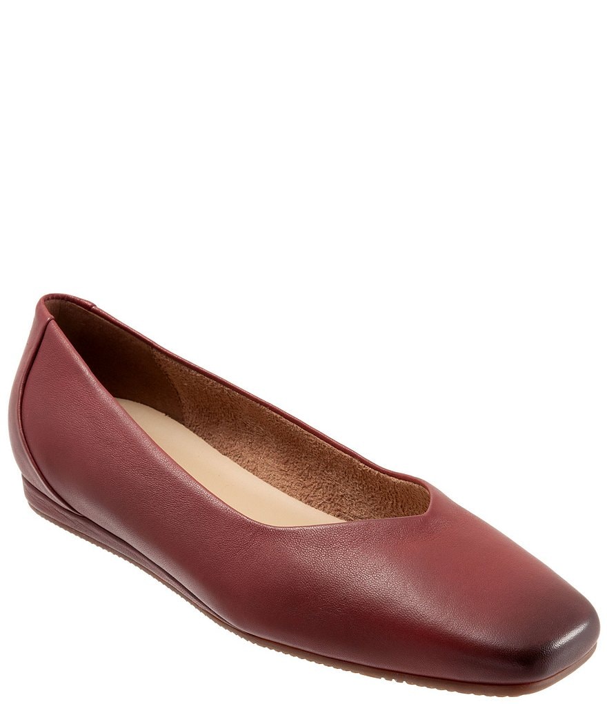 SoftWalk Vellore Leather Square Toe Flats