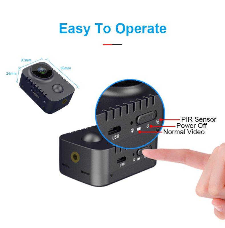 HD Mini Body Camera Wireless 1080P Security pocket Cameras Motion Activated Small Nanny Cam for Cars standby PIR Camera