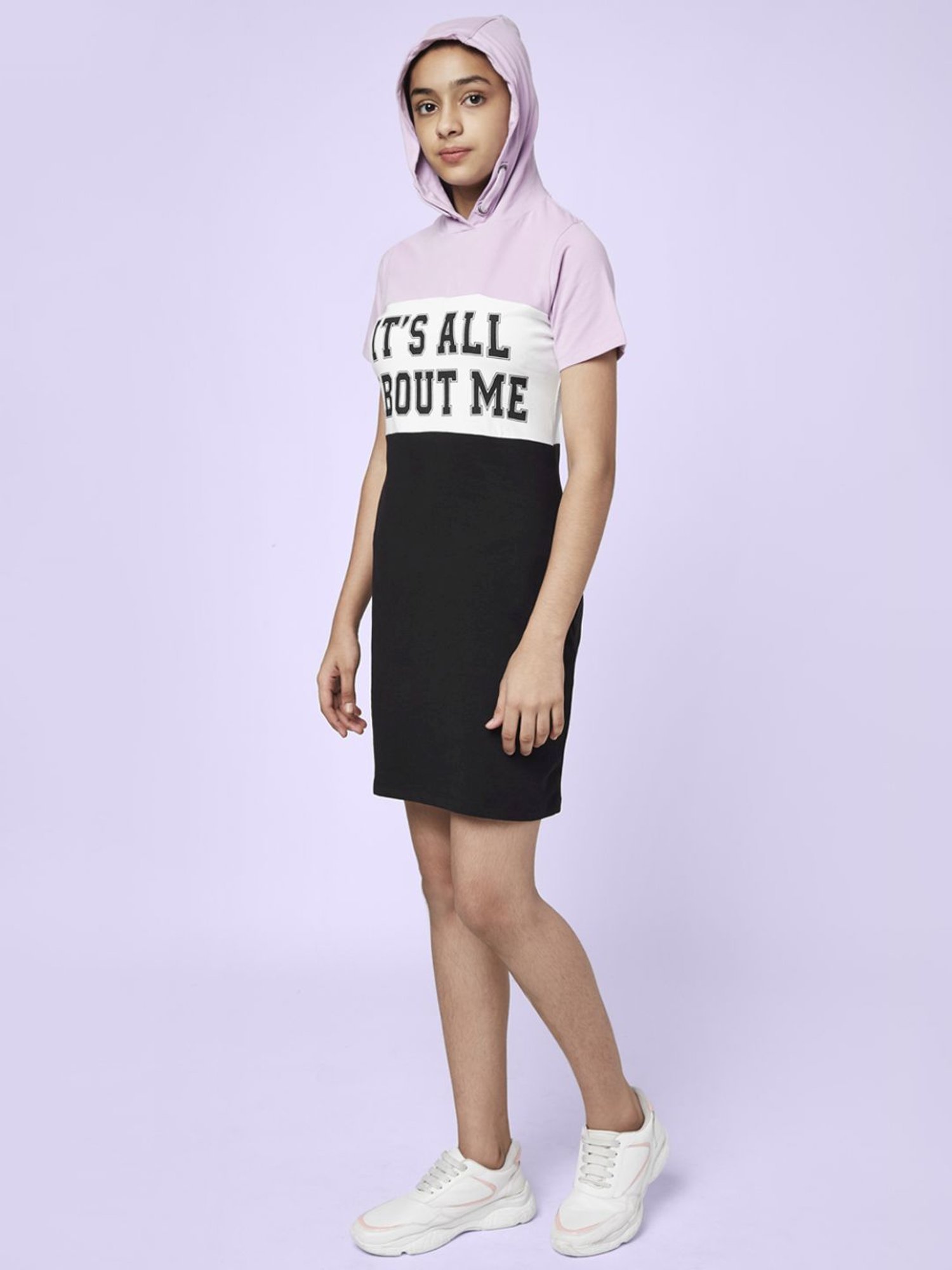 Coolsters by Pantaloons Kids Lilac & Black Cotton Printed Dress