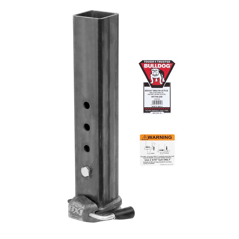 Bulldog 1289210300 BX1 25,000 Pound Max Square Gooseneck Trailer Coupler Easily Operable Highly Secure Flexible Ball Fit without Outer Tube