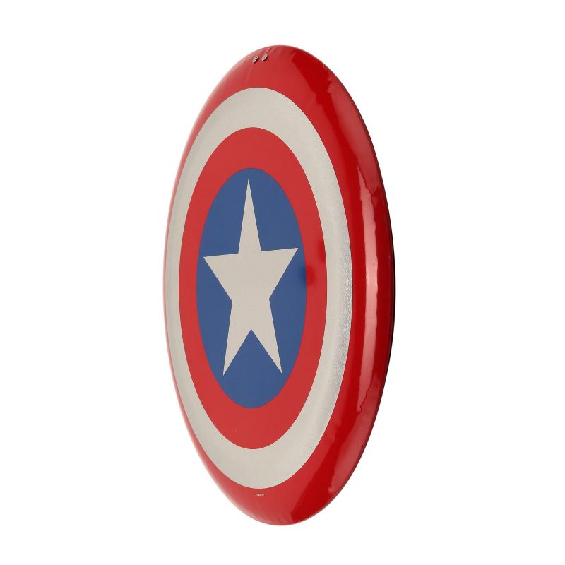 Marvel Captain America Shield Tin Button Sign with Knock Out