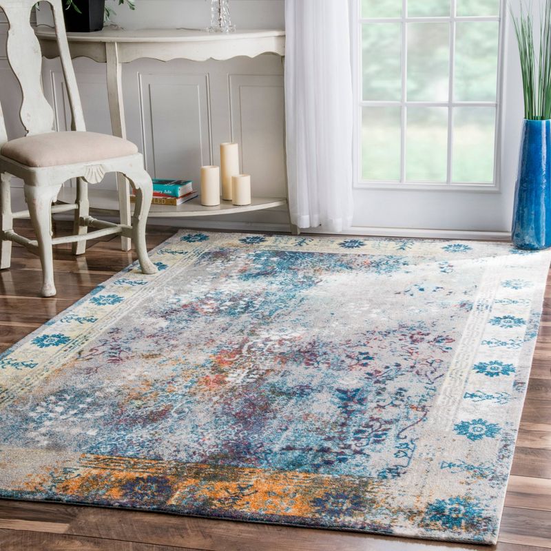 Blue Solid Loomed Area Rug - (4'x6') - nuLOOM
