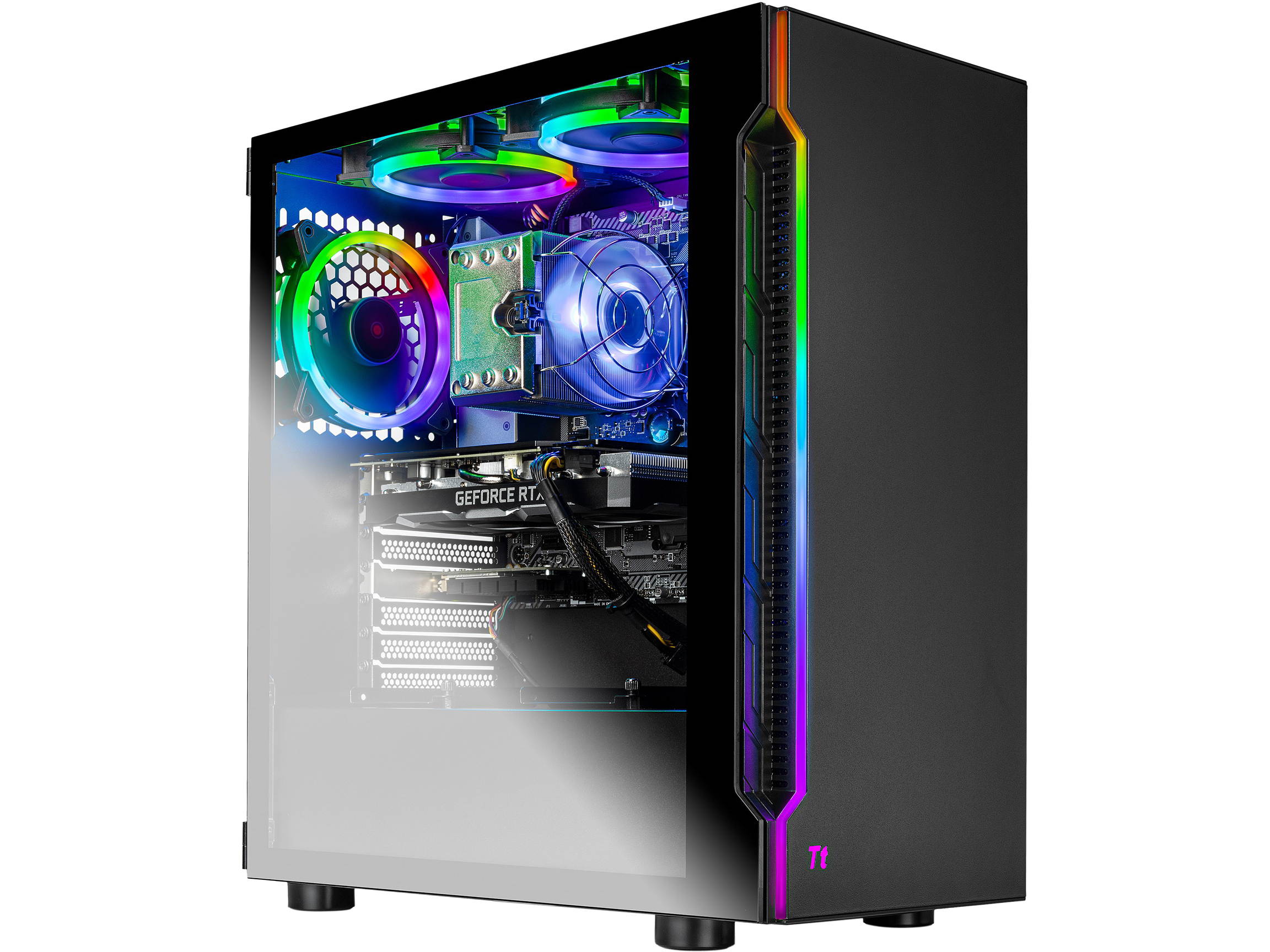 Skytech Shadow Gaming Computer PC Desktop - Core i7-9700KF 8-Core 3.60 GHz, RTX 2060 6 GB, 1 TB SSD, 16 GB DDR4 3000, RGB Fans, AC WiFi, Windows 10 Home 64-bit, Black