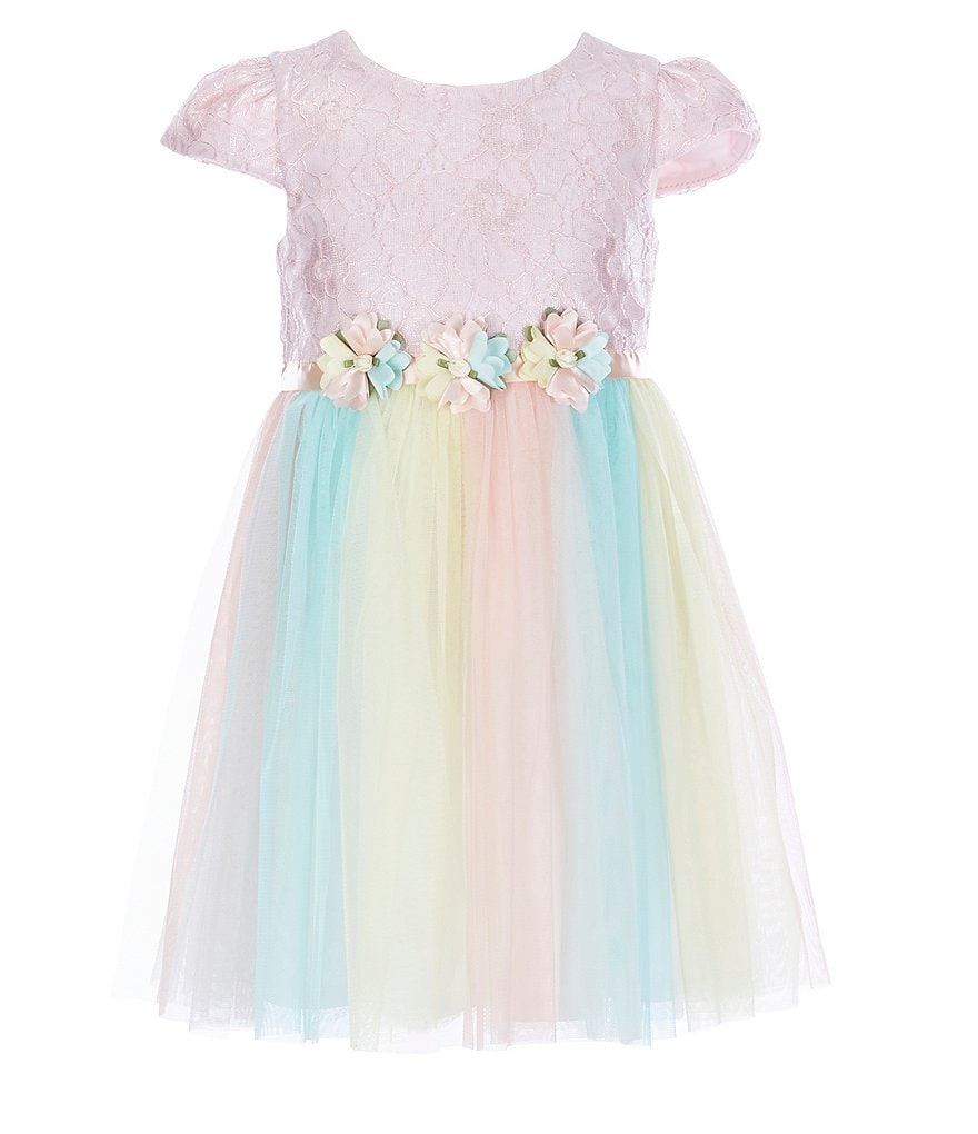 Badgley Mischka Little Girls 4-6X 3D Floral Hi-Low Dress