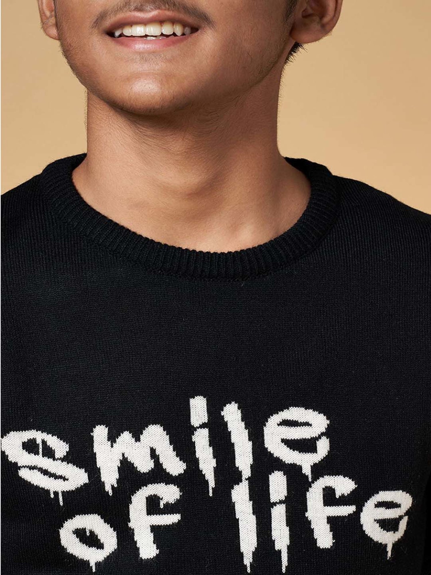 Coolsters by Pantaloons Kids Black Printed Full Sleeves Sweater