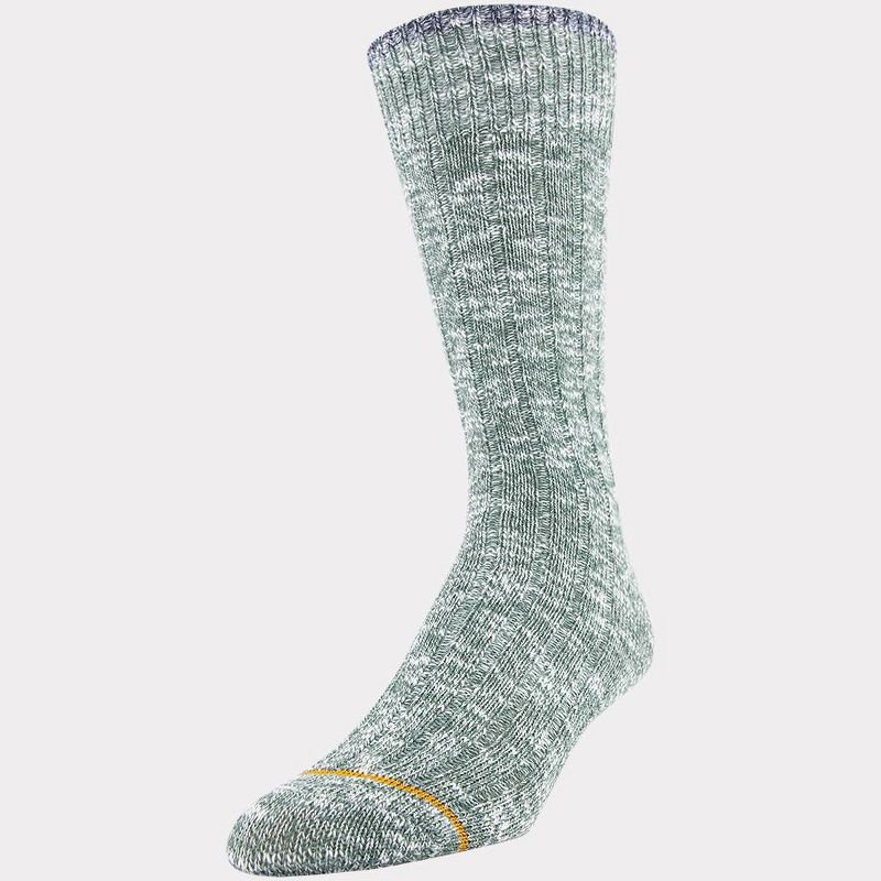 Signature Gold by GOLDTOE Men's Native Nomad Crew Slub Socks 2pk - Marbled Navy 6-12.5