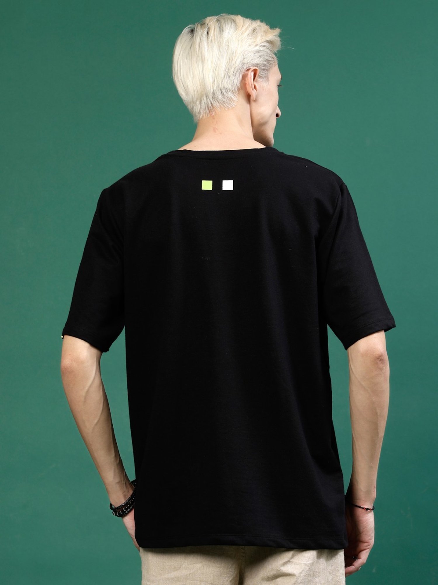 Rigo Black Cotton Loose Fit Printed T-Shirt