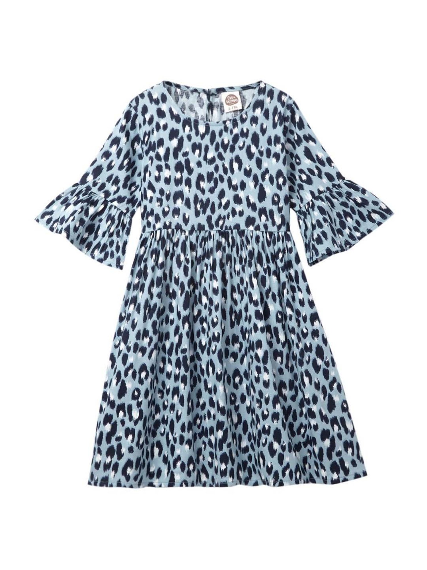 Cub McPaws Kids Blue Cotton Printed Dress