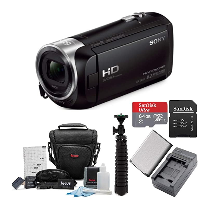 HD Video Recording HDRCX405 HDR-CX405/B Handycam Camcorder (Black) + 64GB Premium Bundle