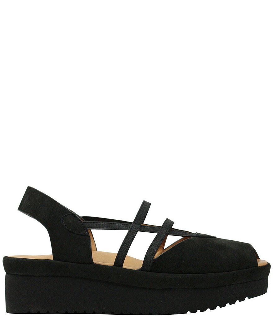 L'Amour Des Pieds Adelais Suede Slip-On Platform Wedge Sandals