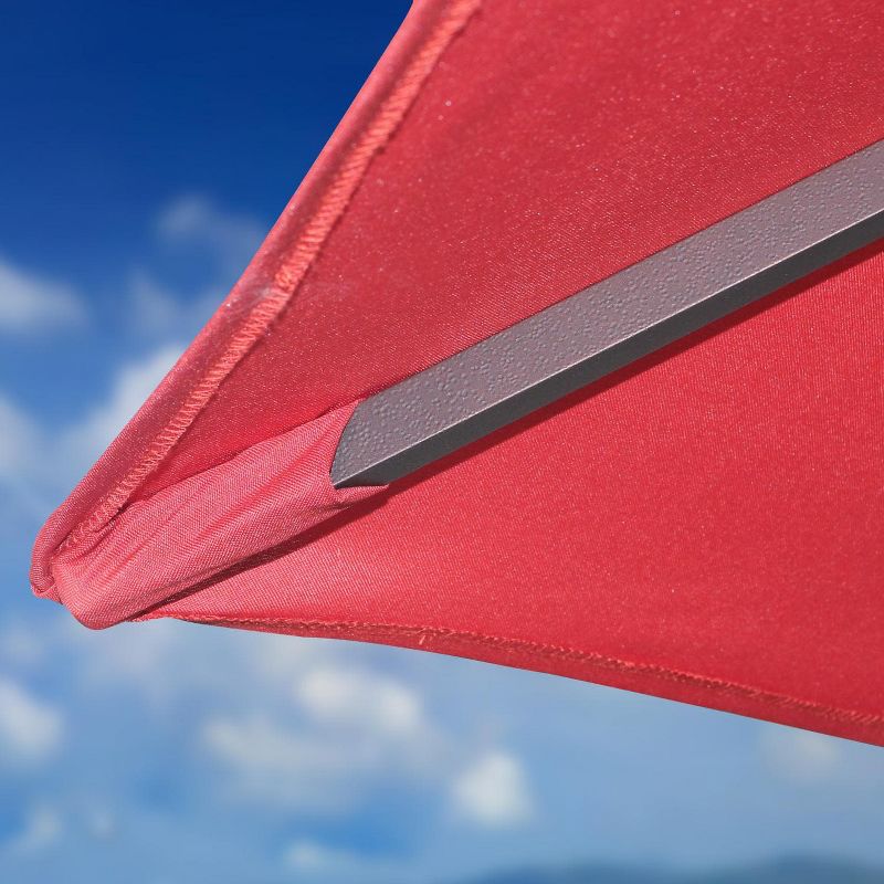 Astella  11 Ft. Aluminum Patio Umbrella W/ Crank Lift - Black Frame / Polyester Brick Canopy LUNA116P117-P40