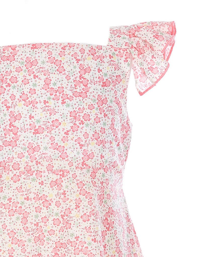 Edgehill Collection Little Girls 2T-6X Ruffle Floral A-Line Dress