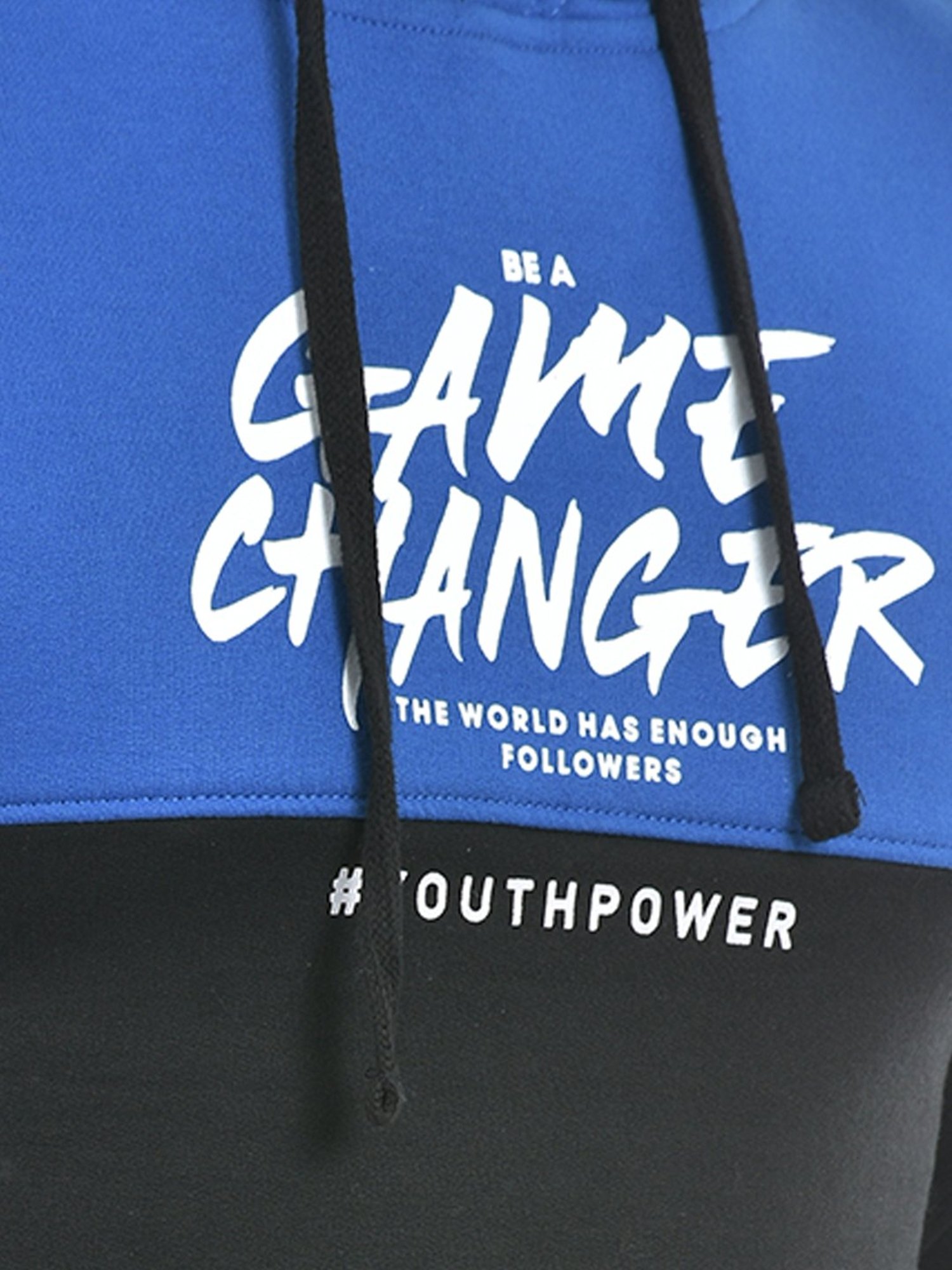 Integriti Blue & Black Regular Fit Hooded Sweatshirt