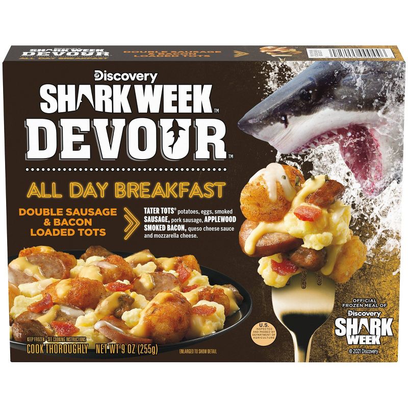 Devour Frozen All Day Breakfast Double Sausage and Bacon Loaded Tots - 9oz