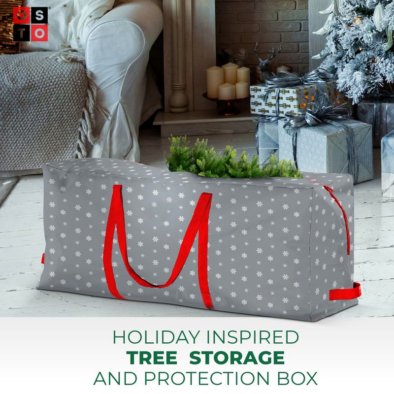 OSTO Artificial Christmas Tree Storage Bag for Disassembled Trees Up to 9 ft.; Has Shoulder Straps, 2-Way Zipper, and Card Slot, Waterproof Polyester