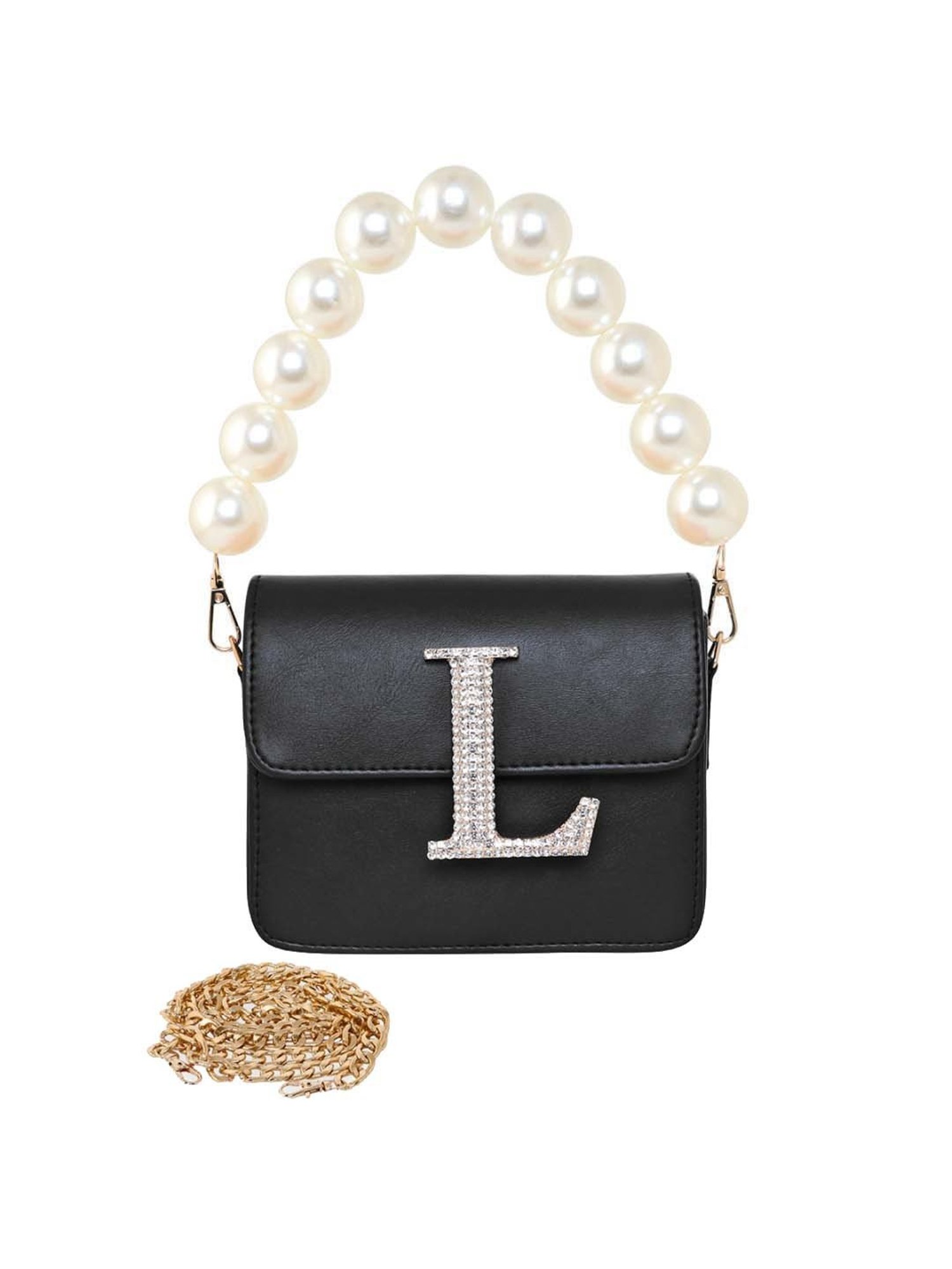 Esbeda Black Embellished Small Sling Handbag