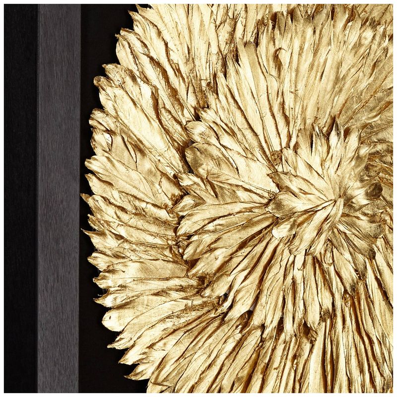 Newhill Designs Nautilus Feathers Gold 31 1/2" Square Wall Art